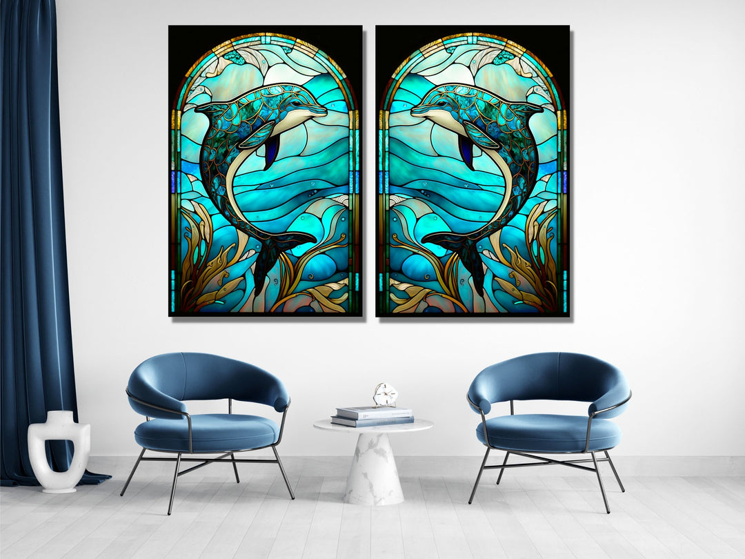 Stained Glass Pattern Wall Art Window-Wall Painting Decor Panel