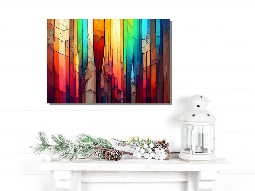 Abstract Glass Printing Wall Art-Home Office Glass Wall Painting Decor