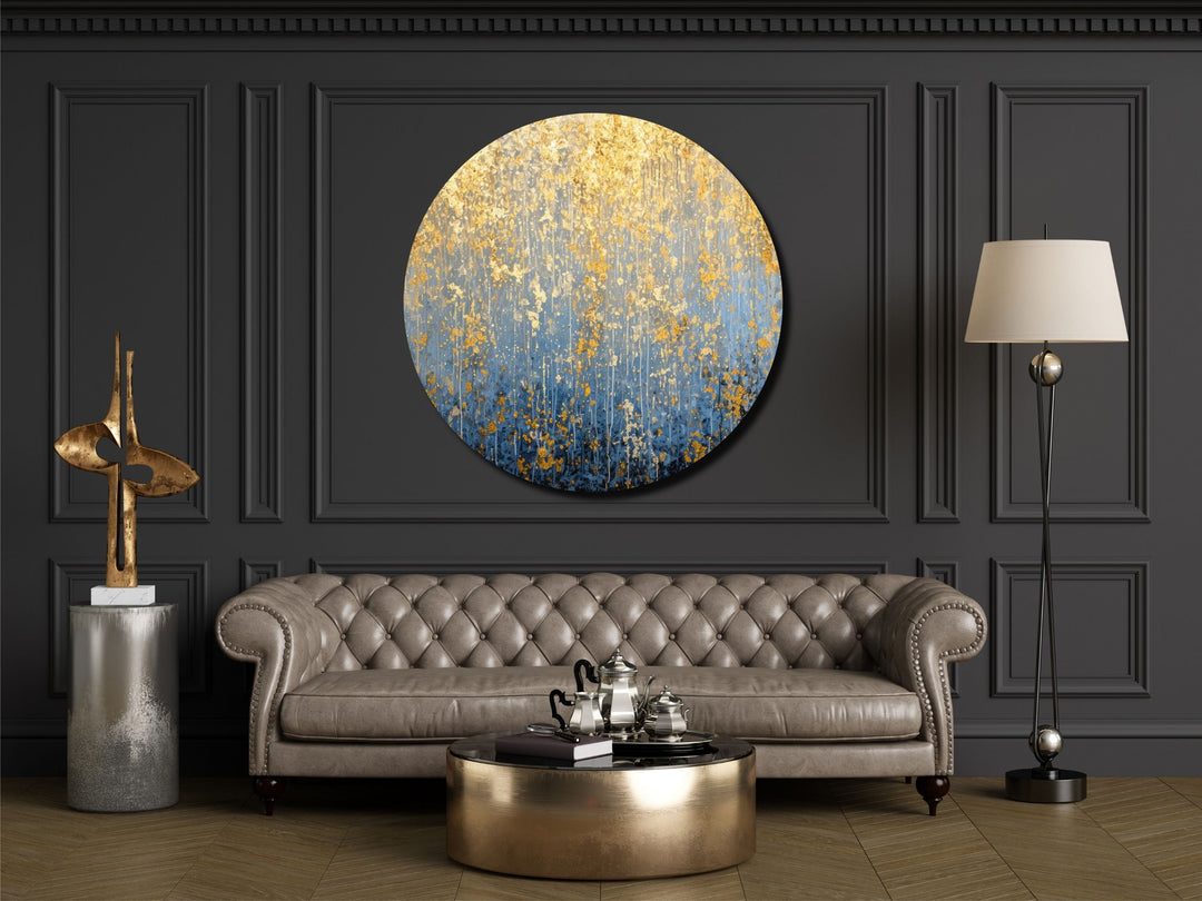 Abstract Marble Gold Blue Wall Art Decor-Home&Office Glass Printing Wall Painting