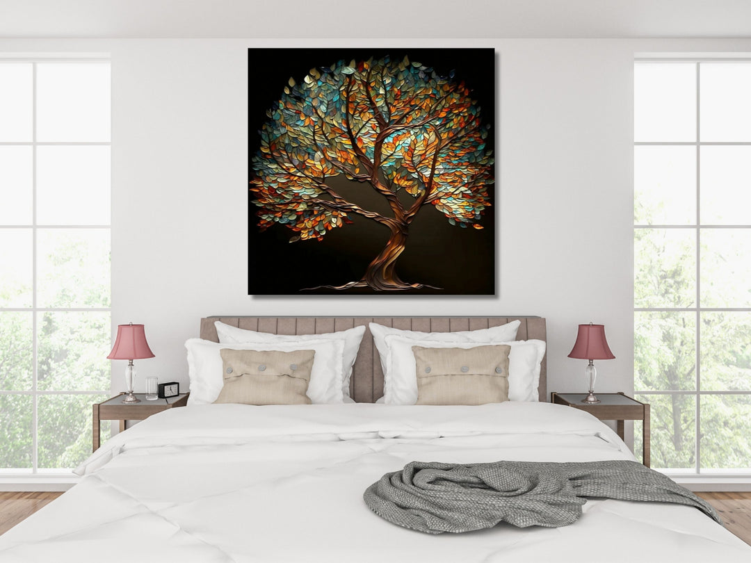 Stained Glass Wall Art Tree of Life Window-Wall Painting Decor