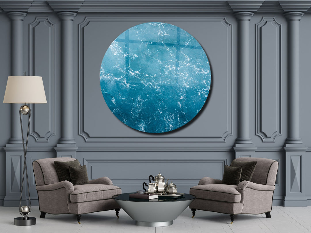 Blue Ocean Wave Wall Art Decor-Home&Office Glass Printing Wall Painting