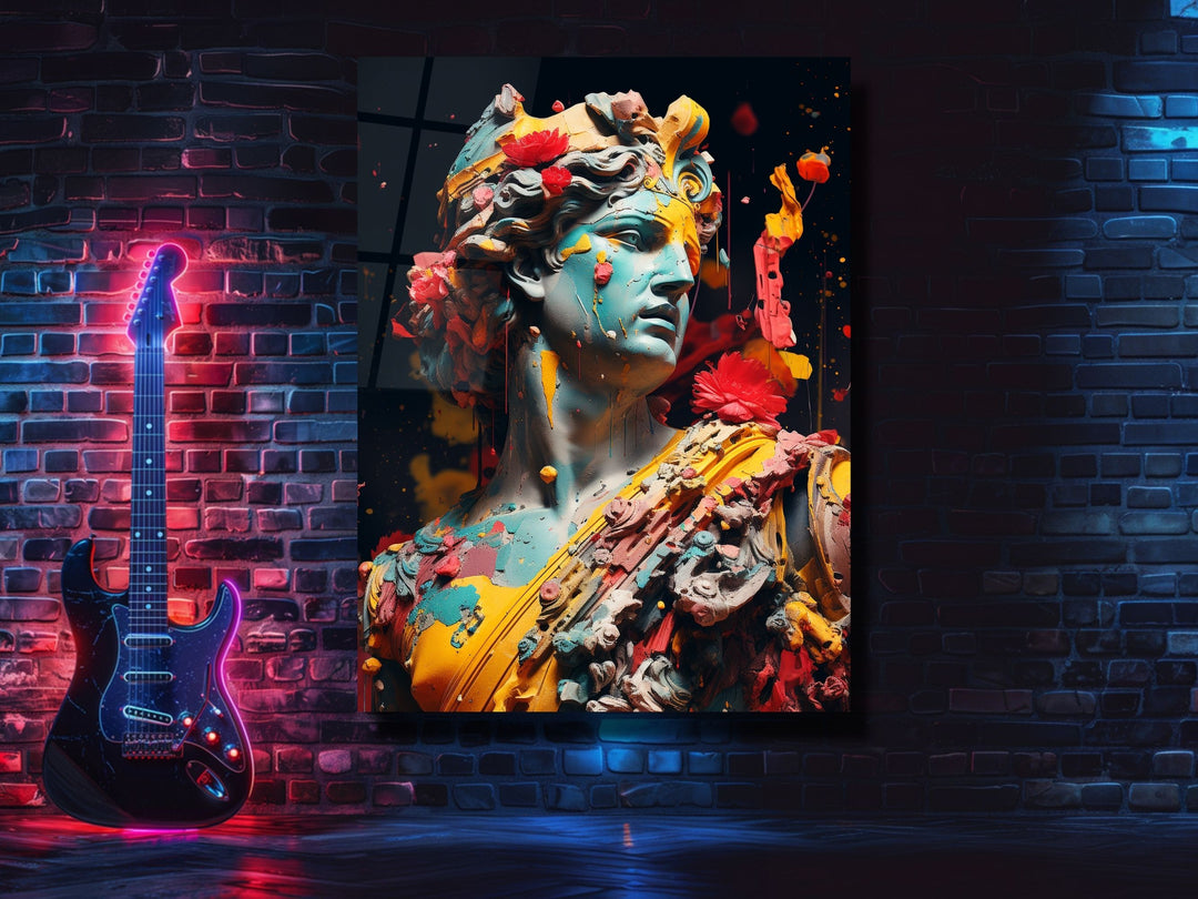 Colorful Sculpture Tempered Glass Wall Art Decor-Home&Office Glass Printing Wall Painting