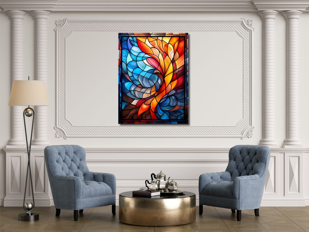 Abstract Stained Glass Pattern Wall Art-Home Office Wall Painting Decor Panel