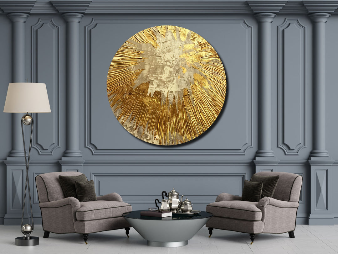 Abstract Gold Wall Art Decor-Home&Office Glass Printing Wall Painting