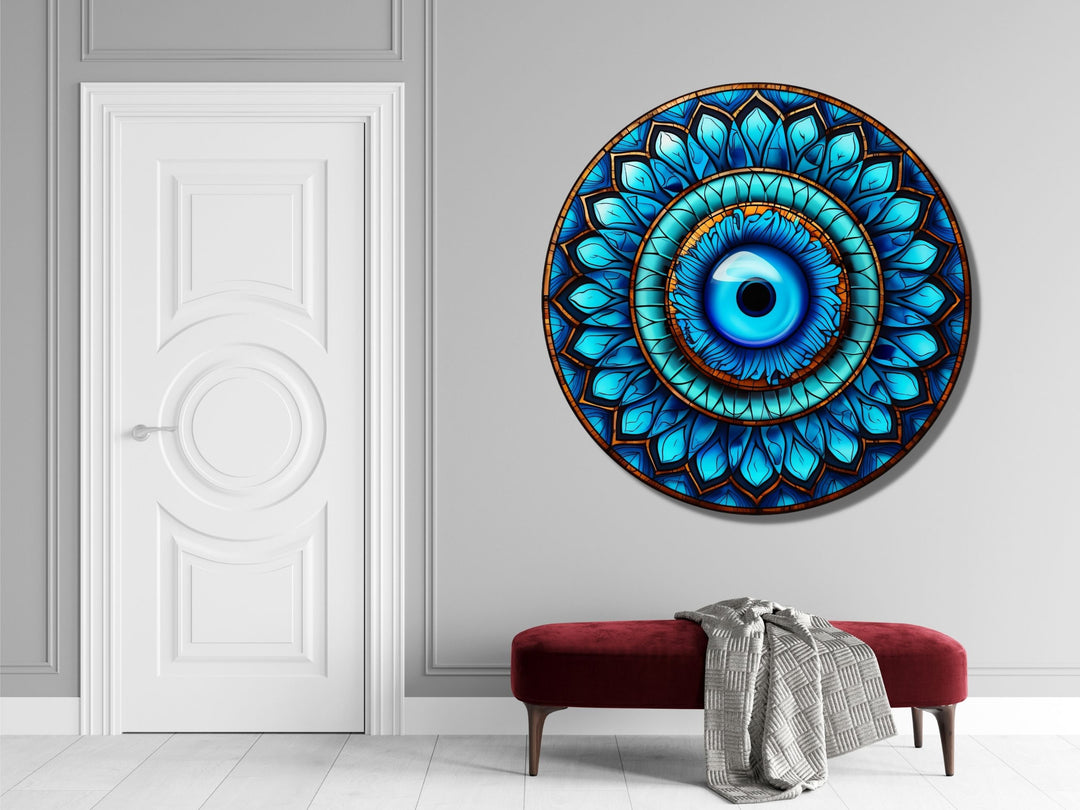 Round Evil Eye Glass Printing Wall Art-Home Office Wall Painting Decor