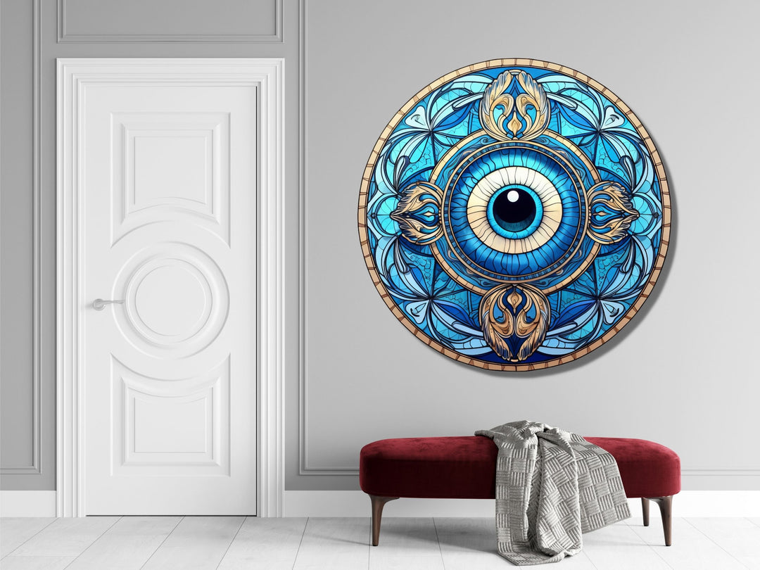 Round Evil Eye Glass Printing Wall Art-Home Office Wall Painting Decor