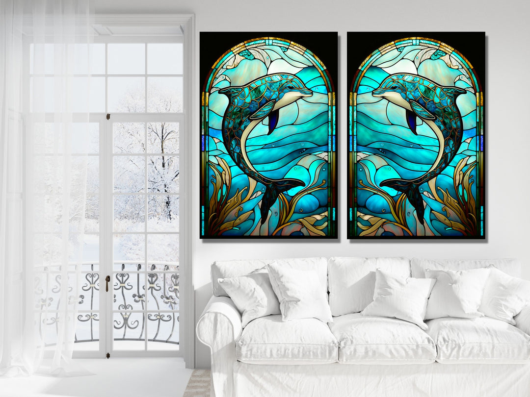 Stained Glass Pattern Wall Art Window-Wall Painting Decor Panel