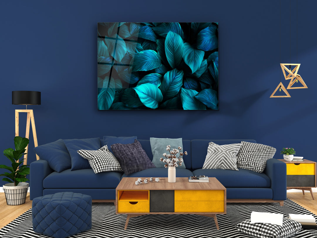 Abstract Floral Glass Printing Wall Art-Home Office Wall Painting Decor