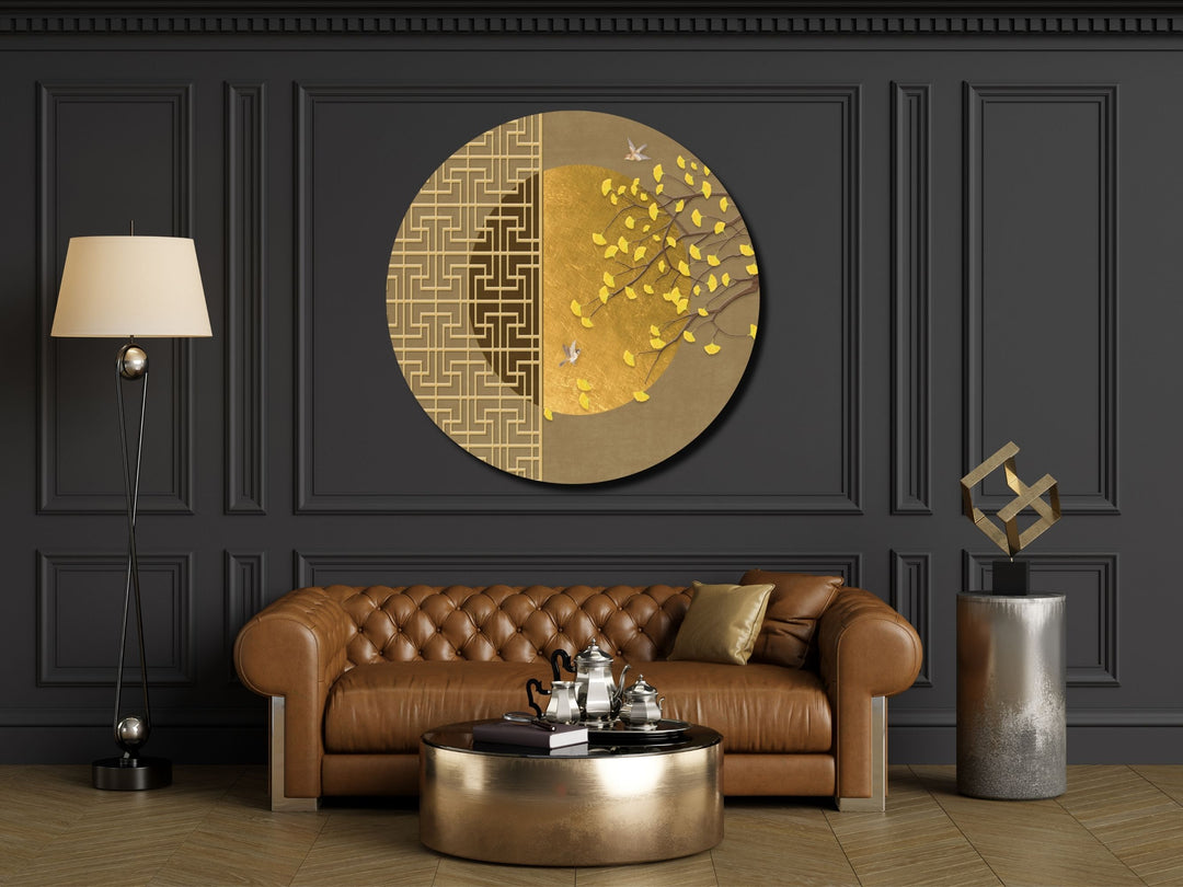 Abstract Gold Wall Art Decor-Home&Office Glass Printing Wall Painting