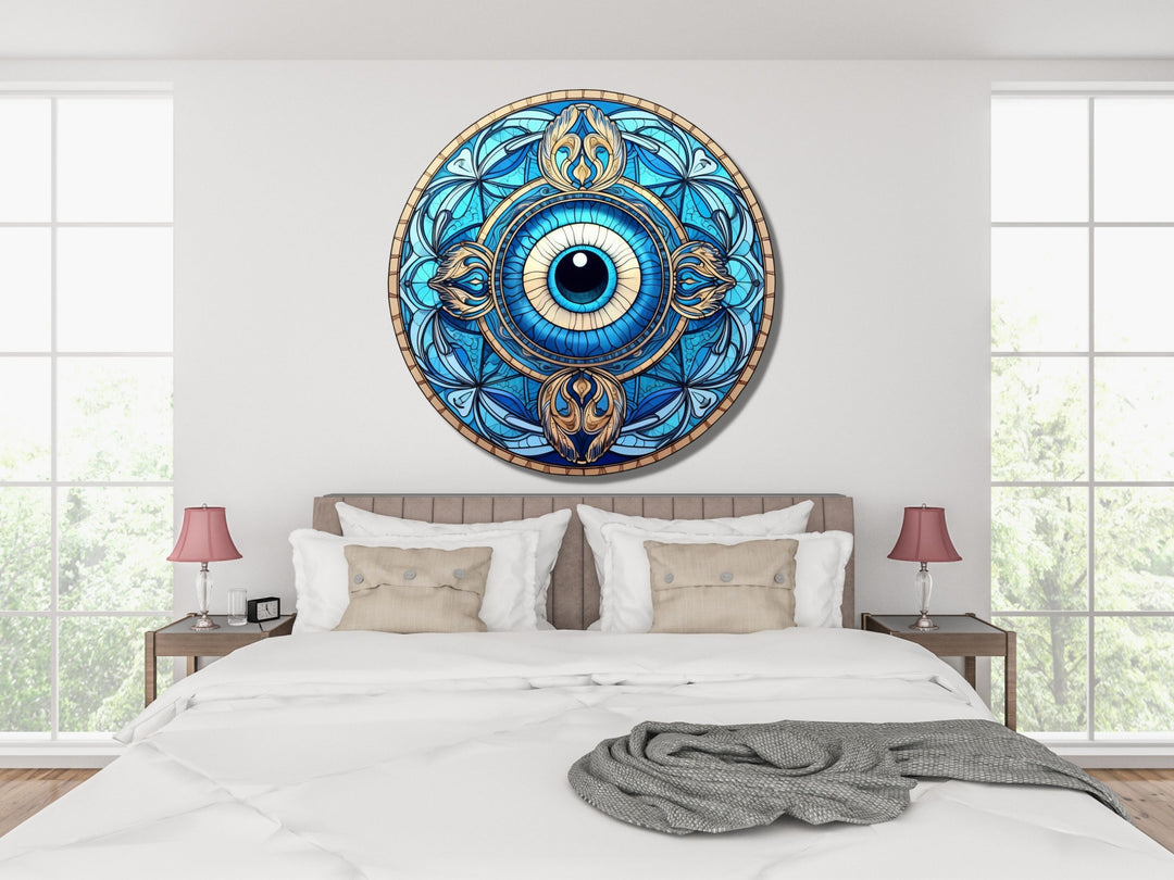 Round Evil Eye Glass Printing Wall Art-Home Office Wall Painting Decor