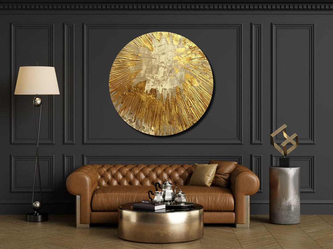 Abstract Gold Wall Art Decor-Home&Office Glass Printing Wall Painting