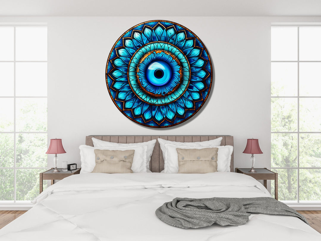 Round Evil Eye Glass Printing Wall Art-Home Office Wall Painting Decor