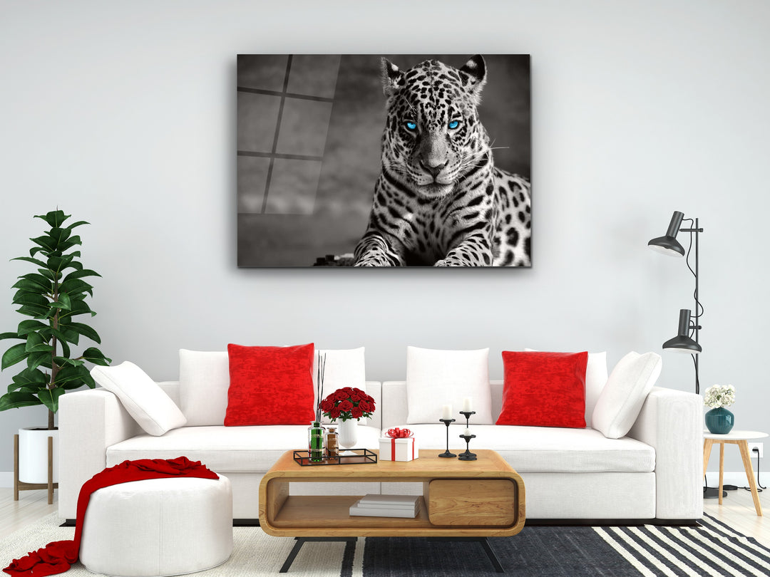 Jaguar Glass Printing Wall Art-Home Office Wall Painting Decoration