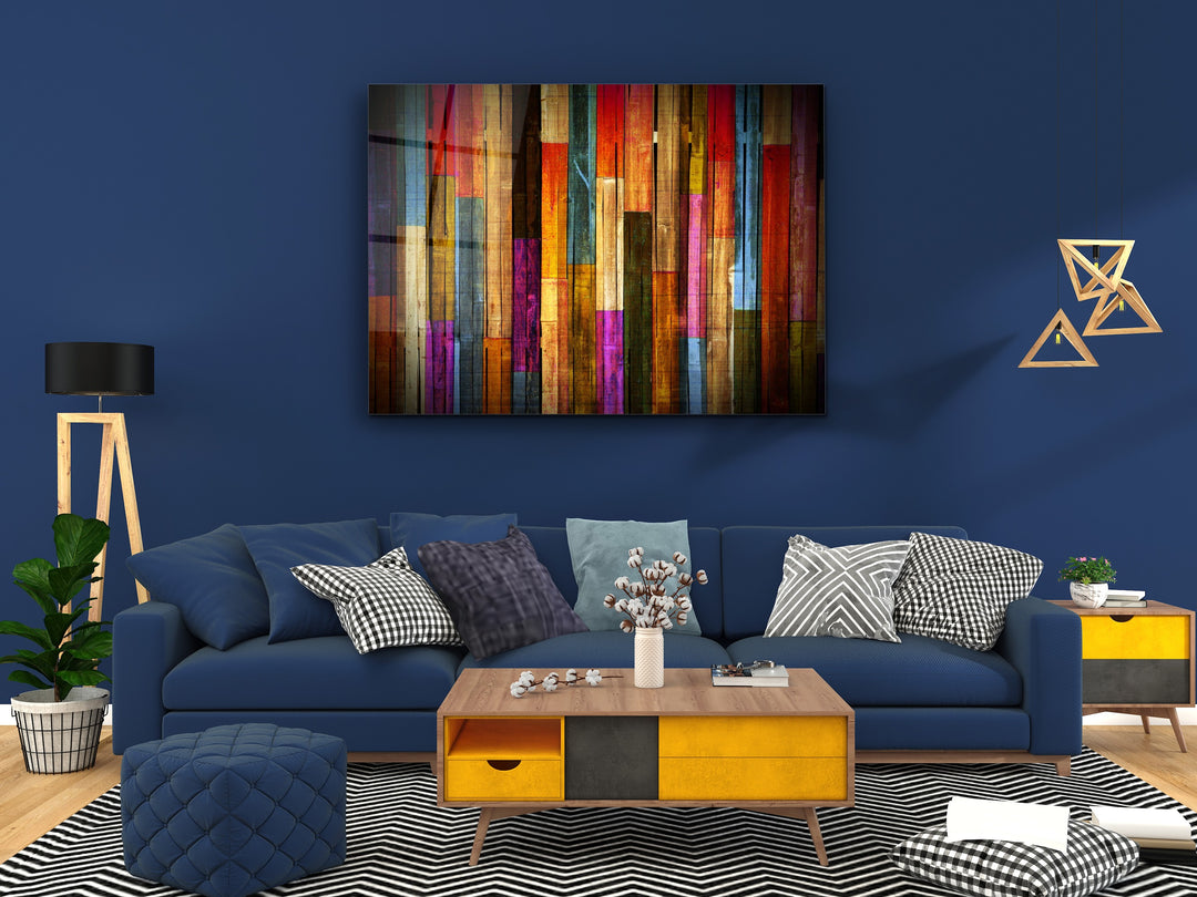 Abstract Colorful Glass Printing Wall Art-Home Office Wall Painting Decor