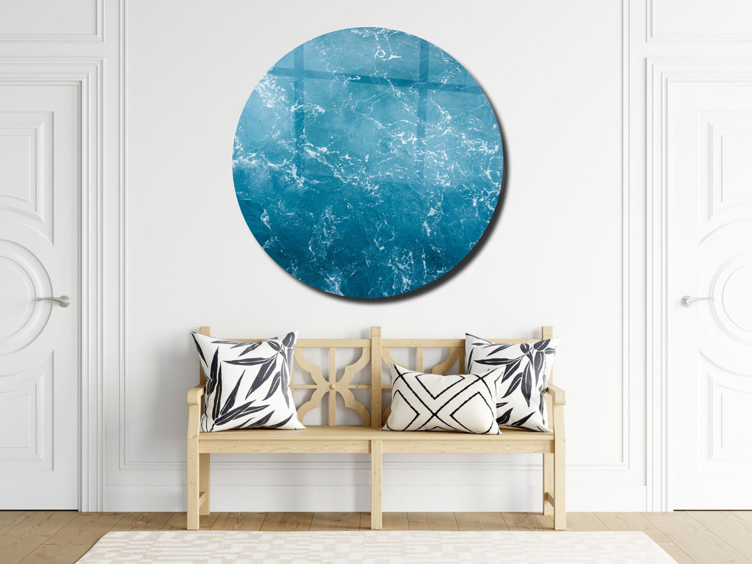 Blue Ocean Wave Wall Art Decor-Home&Office Glass Printing Wall Painting