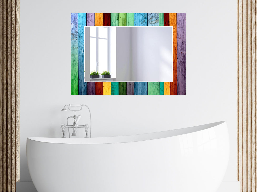 Abstract Stained Glass Pattern Wall Mirror-Home Office Wall Decoration