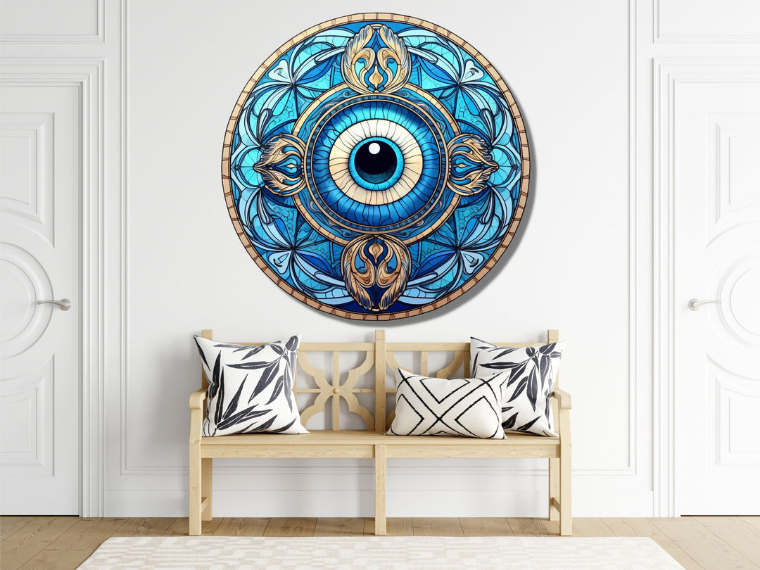 Round Evil Eye Glass Printing Wall Art-Home Office Wall Painting Decor