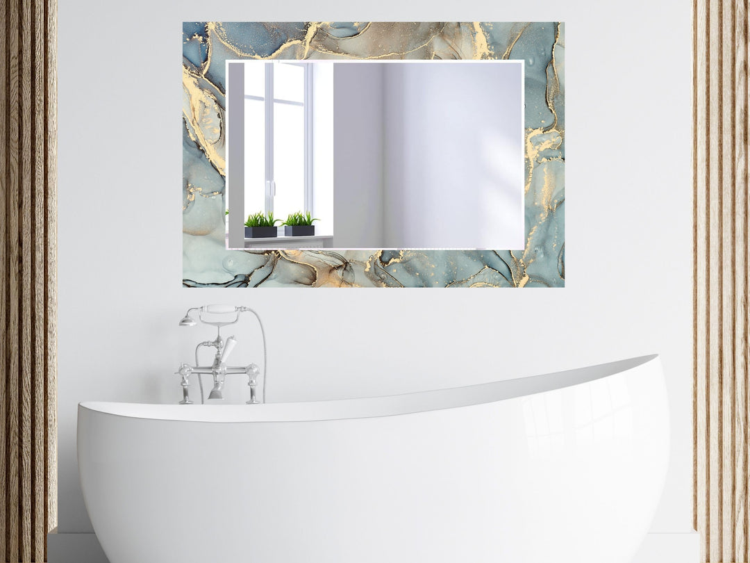 Abstract Marble Pattern Wall Mirror-Home Office Wall Decoration