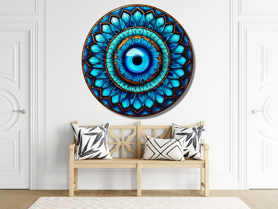 Round Evil Eye Glass Printing Wall Art-Home Office Wall Painting Decor