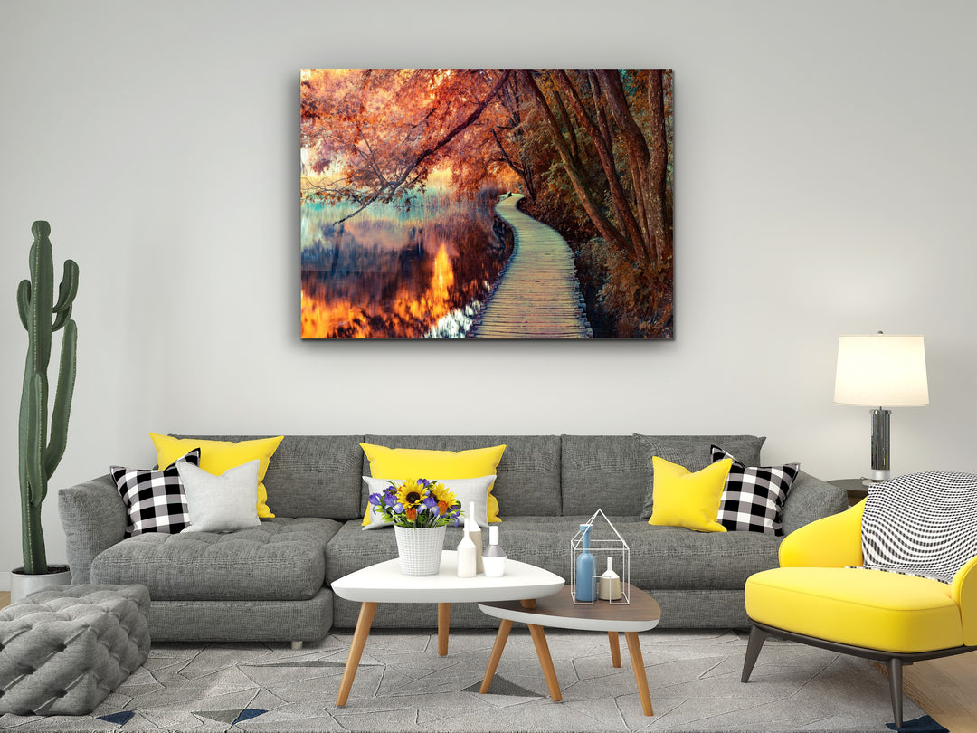 Autumn Glass Printing Wall Art-Home Office Wall Painting Decoration