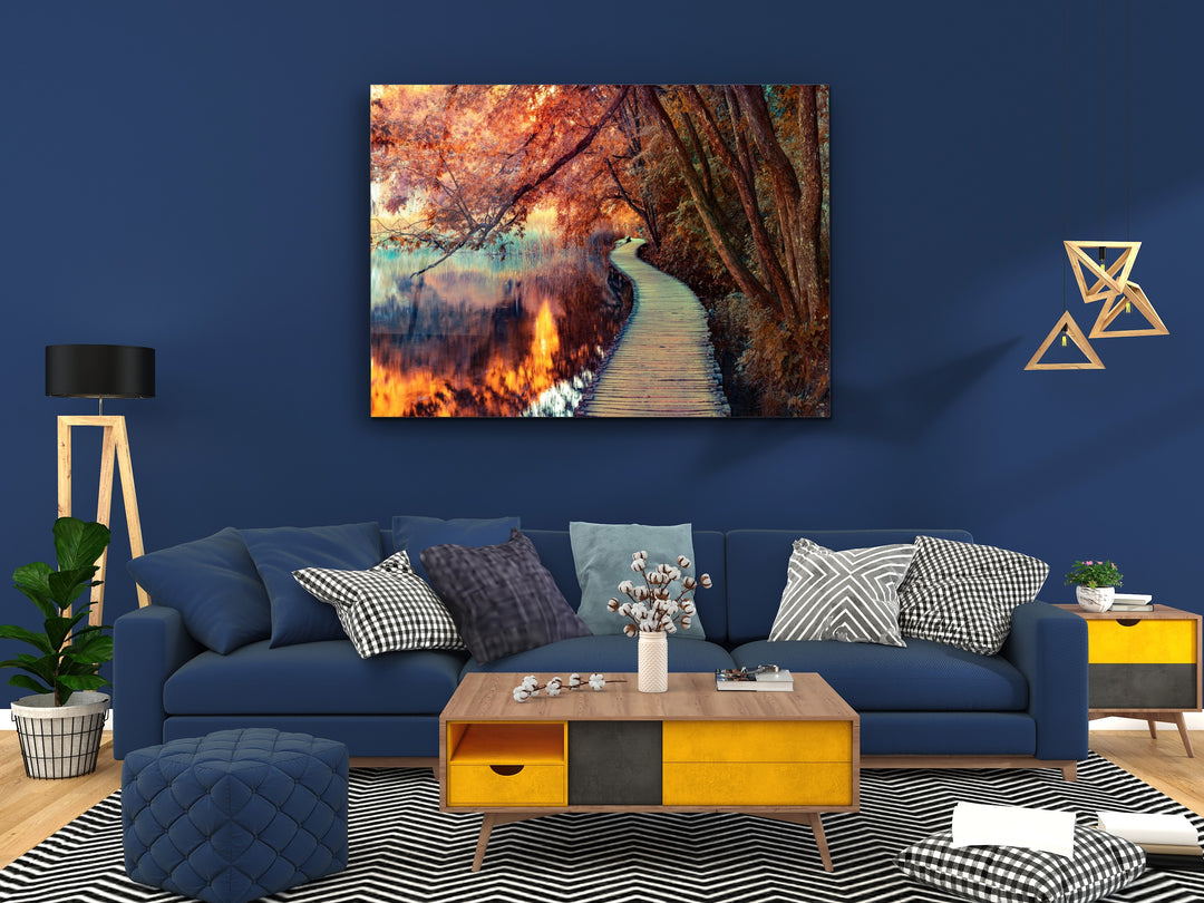 Autumn Glass Printing Wall Art-Home Office Wall Painting Decoration