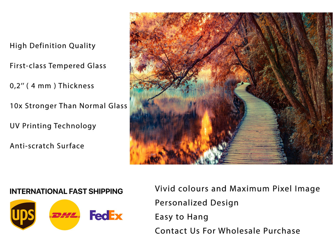 Autumn Glass Printing Wall Art-Home Office Wall Painting Decoration