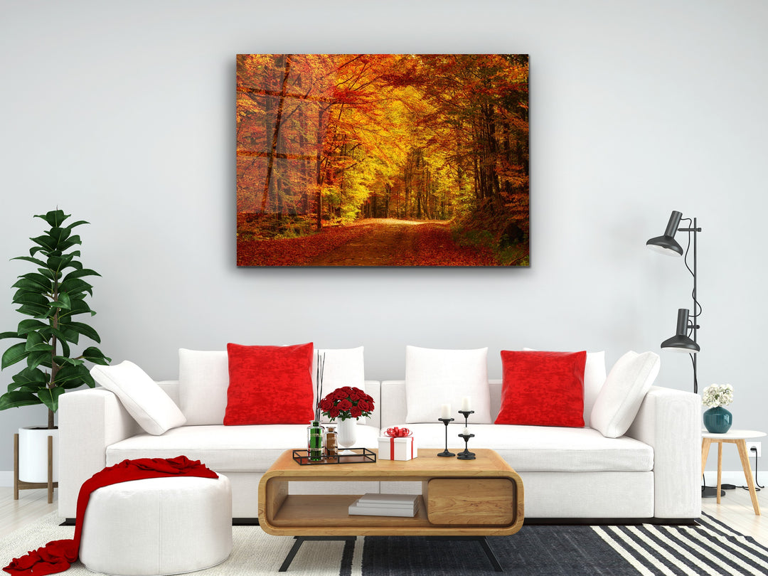 Autumn Glass Printing Wall Art-Home Office Wall Painting Decoration