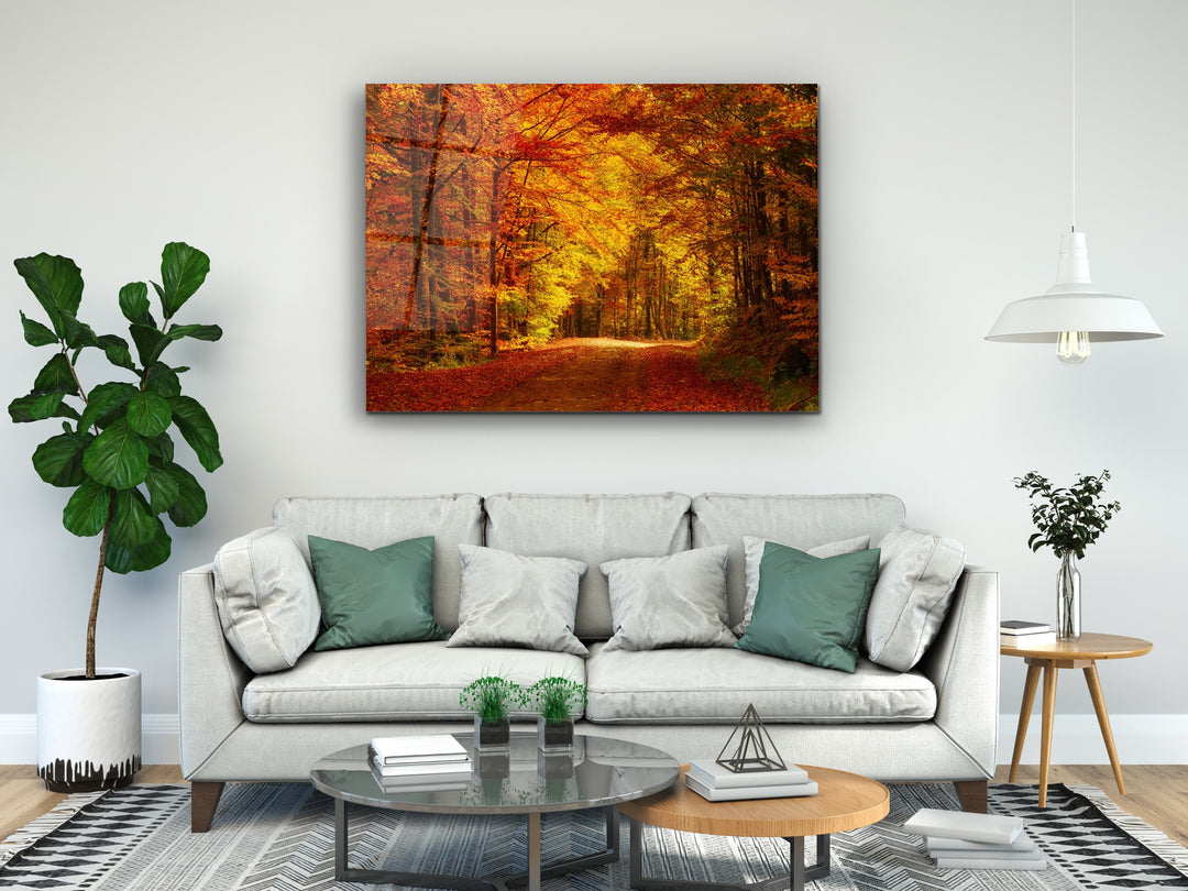 Autumn Glass Printing Wall Art-Home Office Wall Painting Decoration