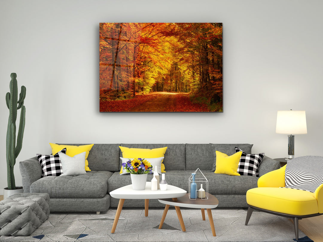 Autumn Glass Printing Wall Art-Home Office Wall Painting Decoration