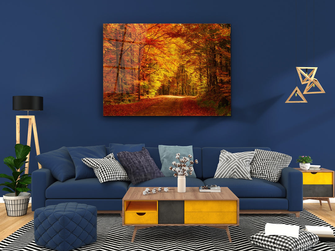 Autumn Glass Printing Wall Art-Home Office Wall Painting Decoration