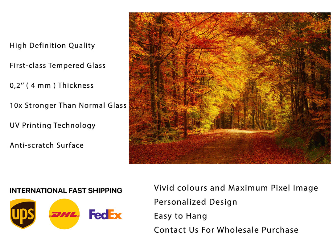 Autumn Glass Printing Wall Art-Home Office Wall Painting Decoration