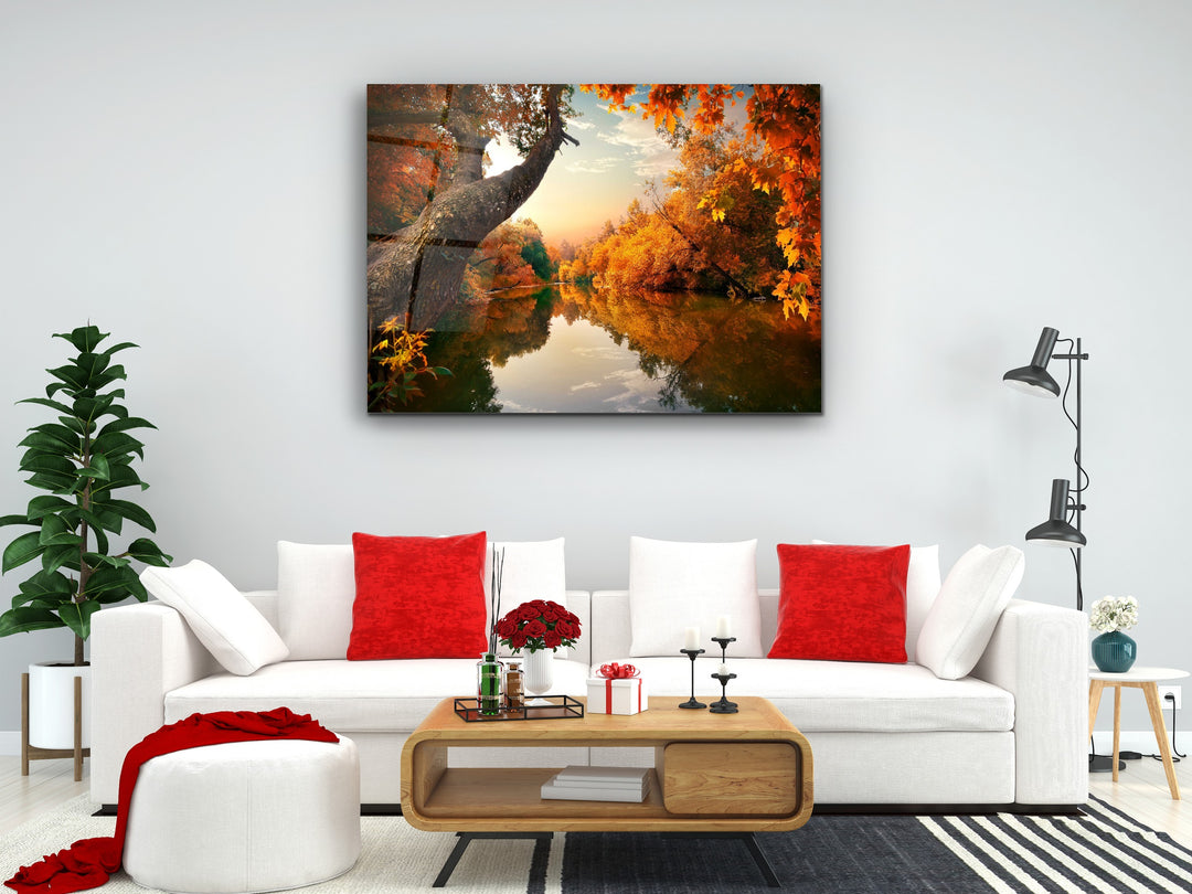 Autumn Glass Printing Wall Art-Home Office Wall Painting Decoration