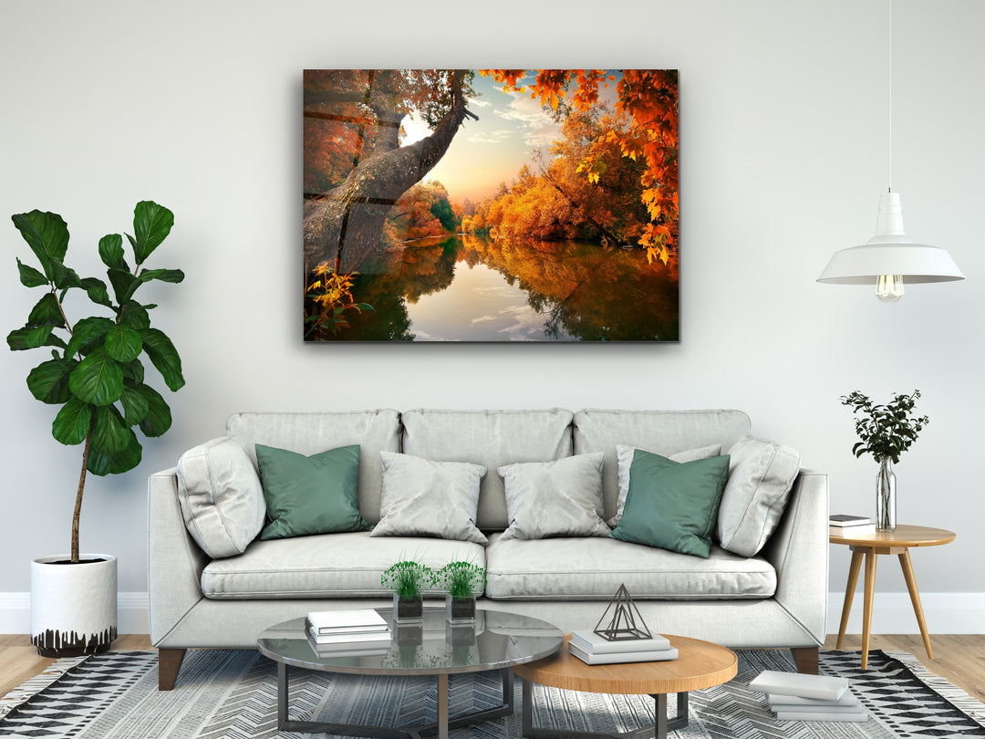 Autumn Glass Printing Wall Art-Home Office Wall Painting Decoration