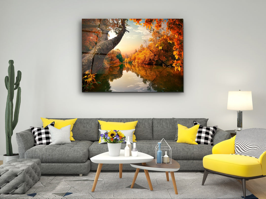 Autumn Glass Printing Wall Art-Home Office Wall Painting Decoration