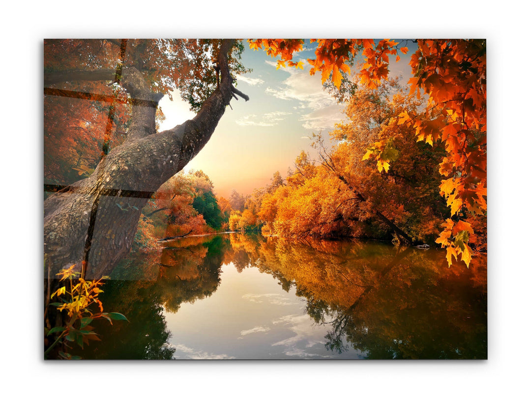 Autumn Glass Printing Wall Art-Home Office Wall Painting Decoration