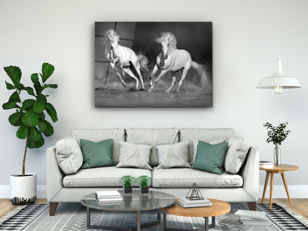 Horse Glass Printing Wall Art-Home Office Wall Painting Decoration