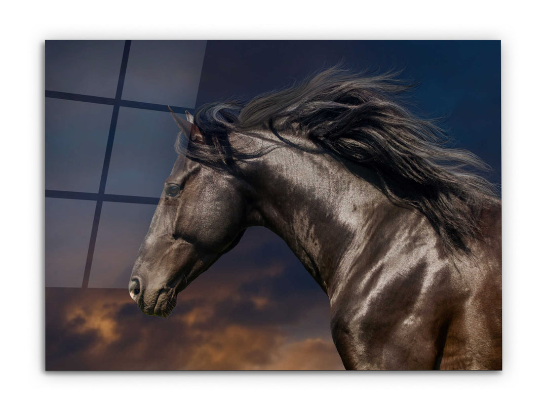 Horse Glass Printing Wall Art-Home Office Wall Painting Decoration