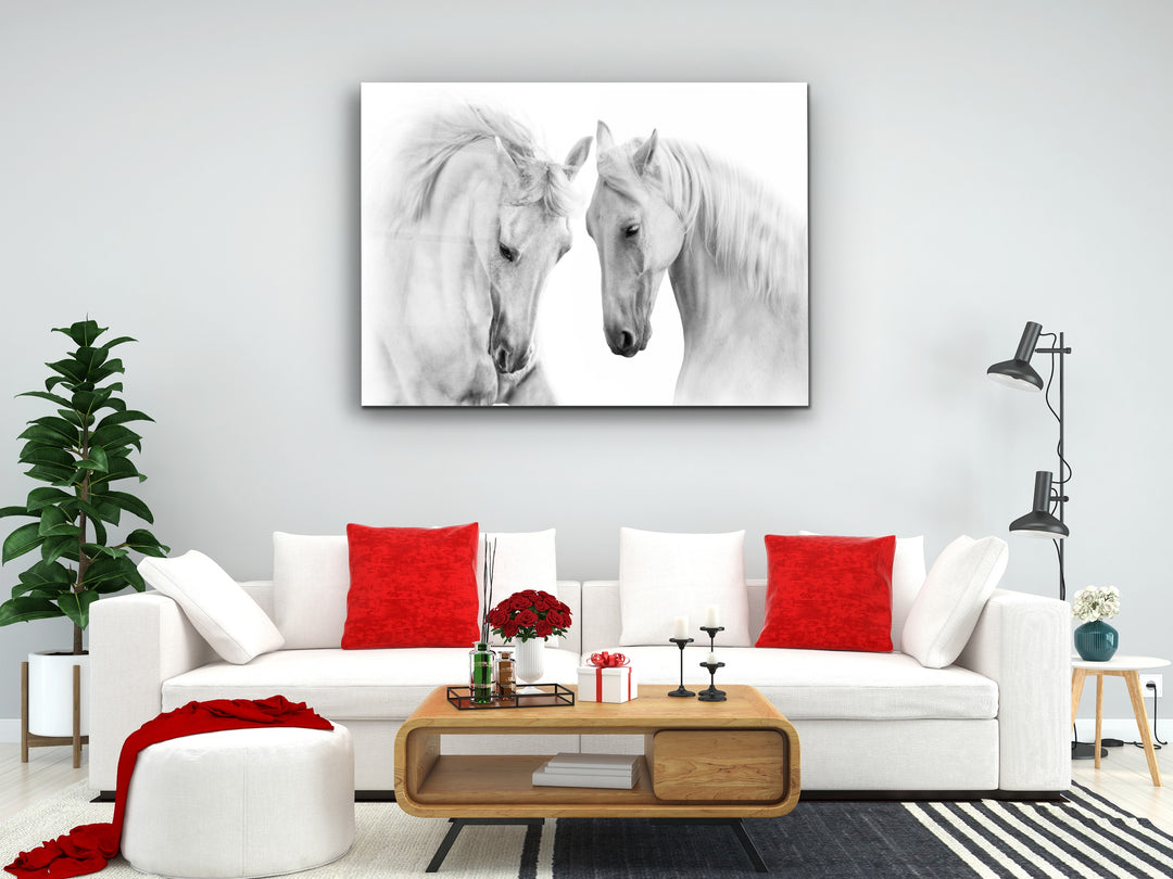 Horse Glass Printing Wall Art-Home Office Wall Painting Decoration