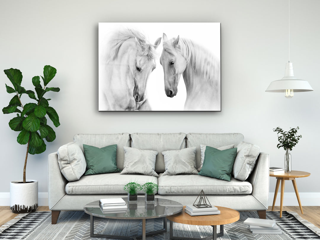 Horse Glass Printing Wall Art-Home Office Wall Painting Decoration