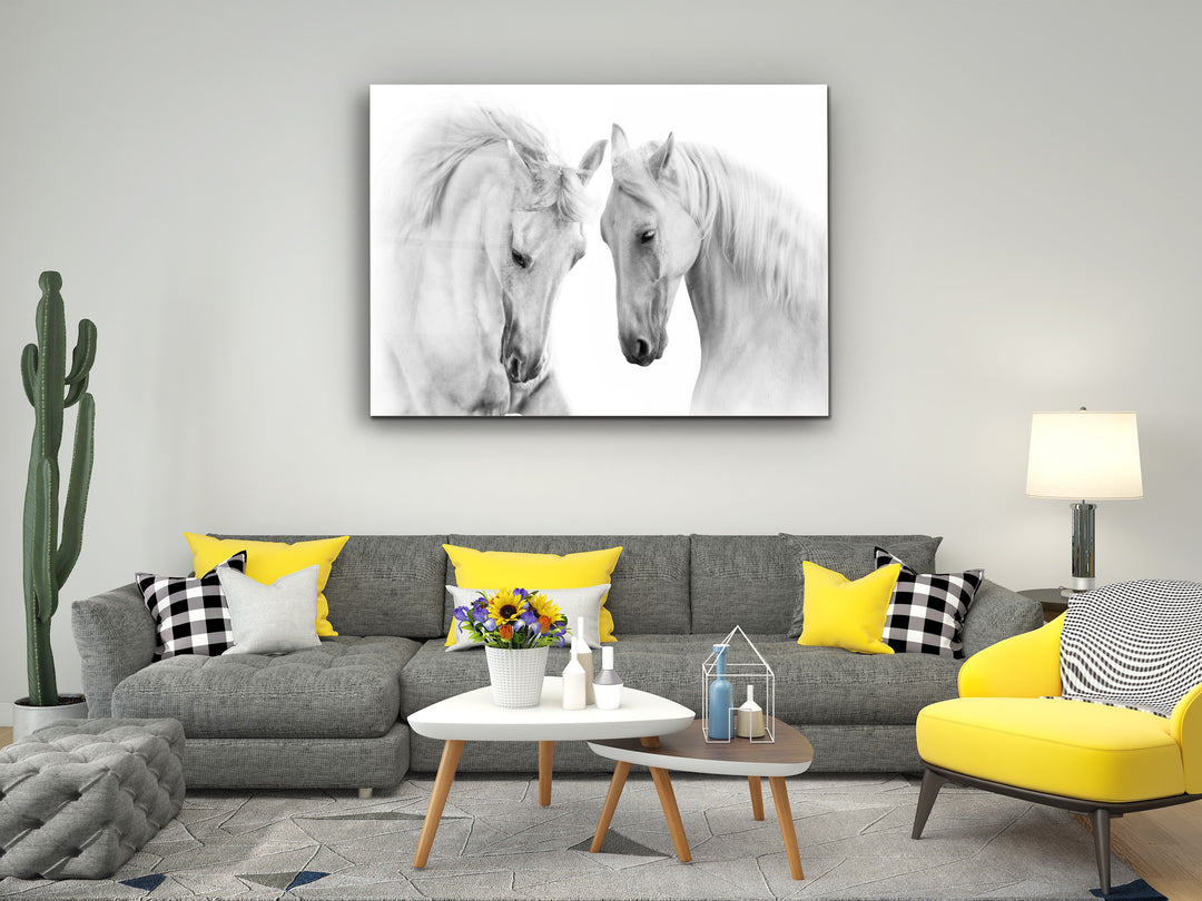 Horse Glass Printing Wall Art-Home Office Wall Painting Decoration