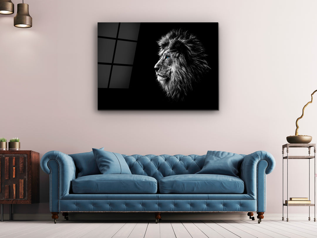 Lion Glass Printing Wall Art-Home Office Wall Painting Decoration