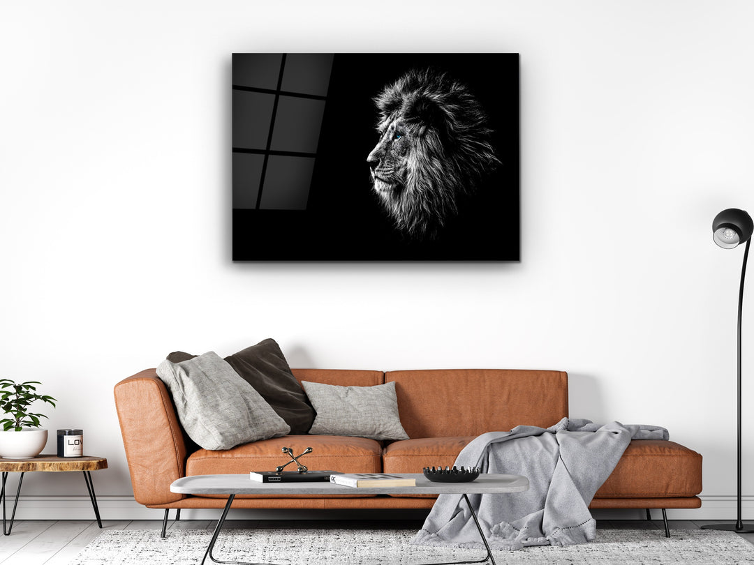 Lion Glass Printing Wall Art-Home Office Wall Painting Decoration