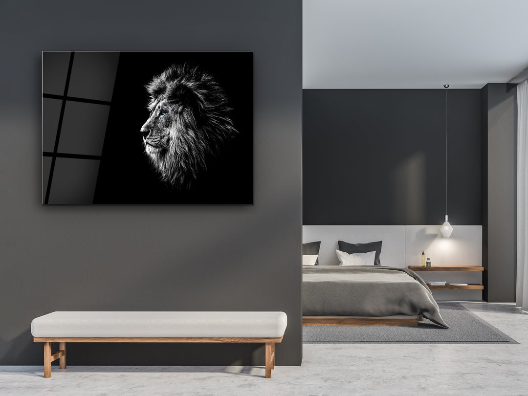 Lion Glass Printing Wall Art-Home Office Wall Painting Decoration