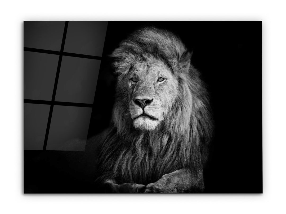 Lion Glass Printing Wall Art-Home Office Wall Painting Decoration