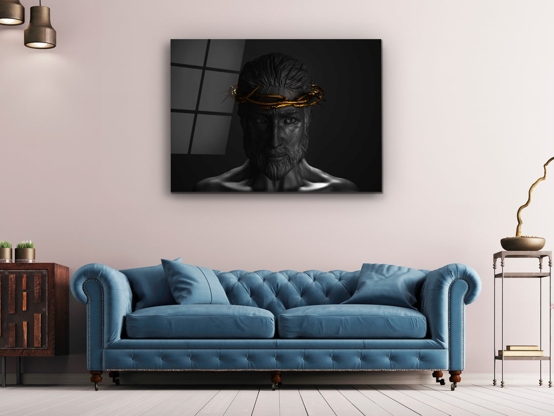 Jesus Christ Glass Printing Wall Art-Home Office Wall Painting Decoration