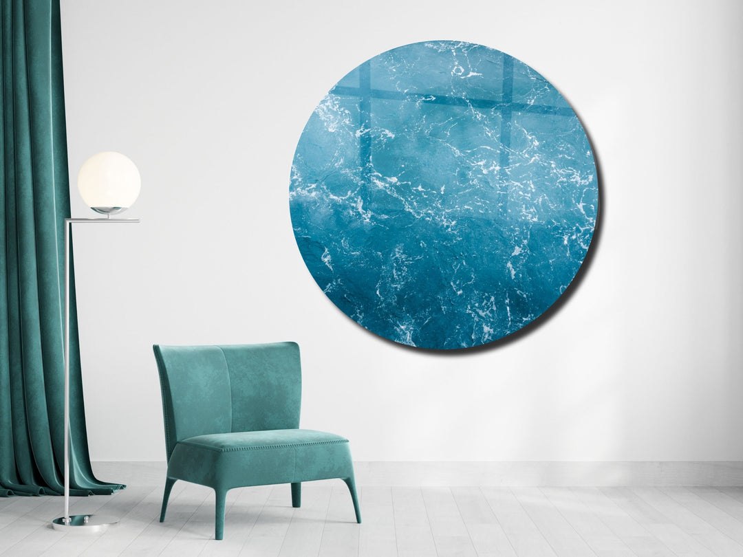 Blue Ocean Wave Wall Art Decor-Home&Office Glass Printing Wall Painting