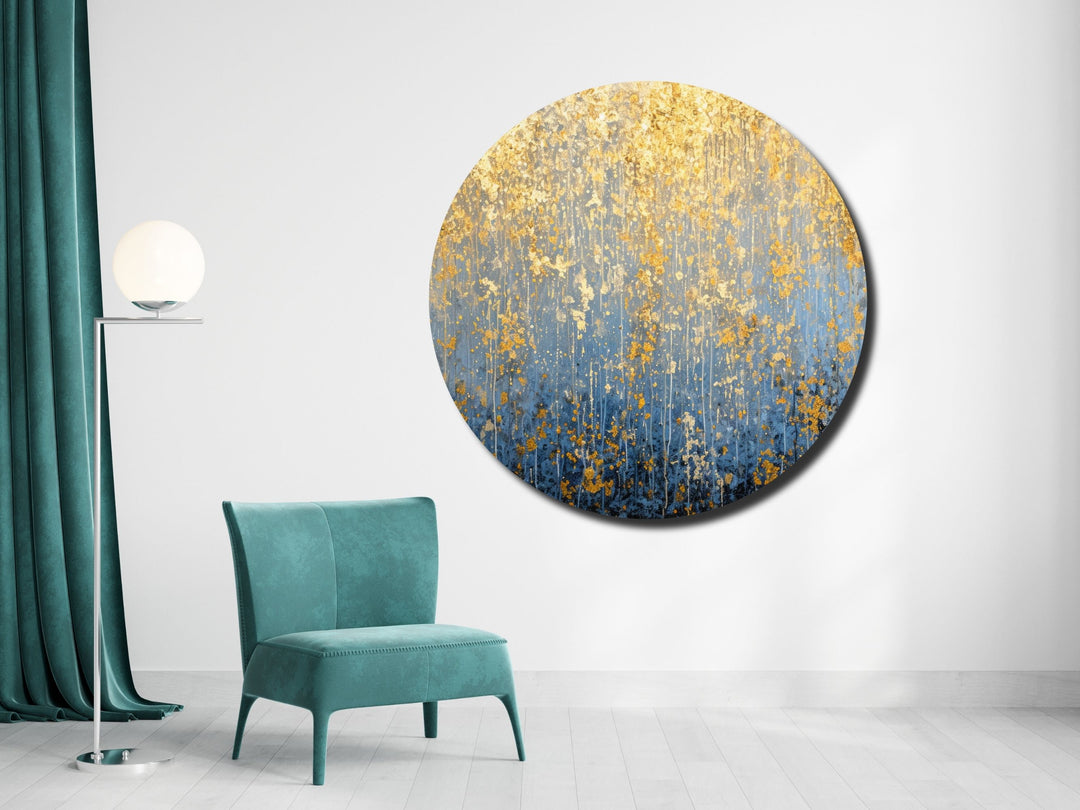 Abstract Marble Gold Blue Wall Art Decor-Home&Office Glass Printing Wall Painting