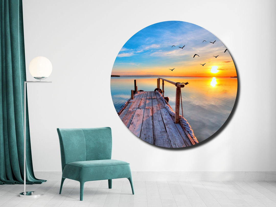 Ocean Beach&Sunset Wall Art Decor-Home&Office Glass Printing Wall Painting