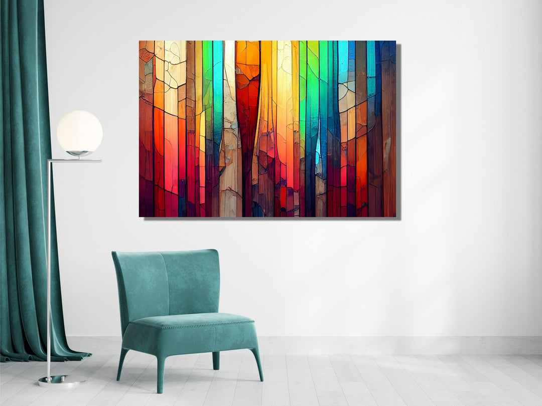 Abstract Glass Printing Wall Art-Home Office Glass Wall Painting Decor