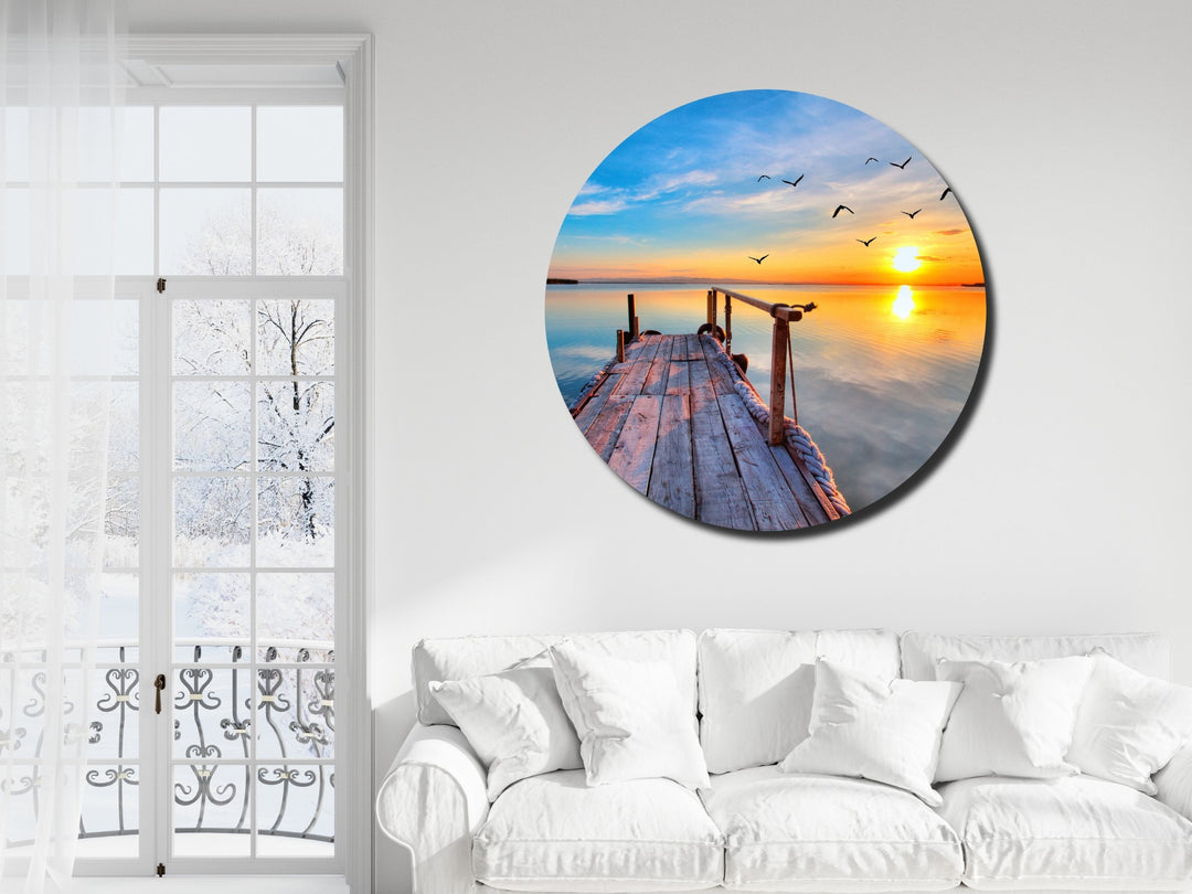 Ocean Beach&Sunset Wall Art Decor-Home&Office Glass Printing Wall Painting